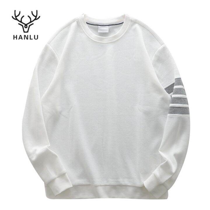 yii8yic-hanlu-เสื้อสเวตเตอร์ผู้ชายแฟชั่นสีทึบคอกลมบวกสเวตเตอร์กำมะหยี่ลายทางผ้าฝ้ายทรงหลวมสไตล์เกาหลี-ins-เสื้อผ้าแฟชั่น-oversize