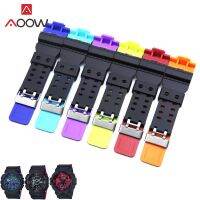 ﹊❐℡ สายเรซิ่นสำหรับ Casio G-SHOCK GA-100 110 GD-120 G-8900 Matte Double Color Sport Waterproof Men TPU Replacement Belt Watch Band