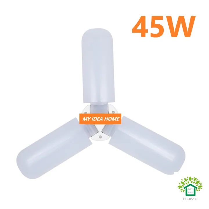 45W 60W 6500K AC170-265V three leaf Foldable Fan Blade LED Light Bulb ...