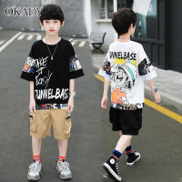 TOP☆OKADY Boys suit, big children, handsome short sleeves, boys summer sports suit Student summer short sleeve and shorts set