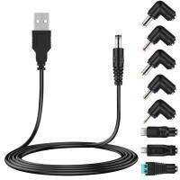 5V USB Power Cord USB to Dc Power Cable with 8 Types Connectors for Samsung Galaxy LG Moto and Other Android Phones Tablet