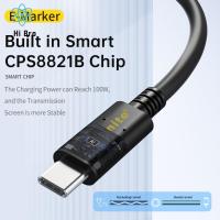 USB ส่งข้อมูล JUNRU3703 C ชาร์จเร็ว100W 5A สายชาร์จเร็ว Thunderbolt 3 Type C สายเคเบิล USB4สายชาร์จเร็วสายรับส่งข้อมูล