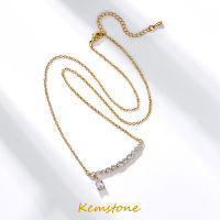 Kemstone Smile Water Drop คริสตัลชุบทองจี้สร้อยคอของขวัญเครื่องประดับสำหรับผู้หญิง