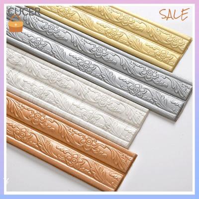 【COD Ready Stock】3D Self Adhesive Ceiling Decorative Strip Baseboard Wallpaper Wall Border Skirting Wall Stickers DIY Home Decoration