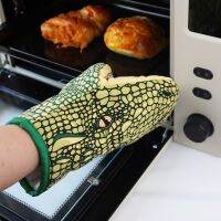 Cartoon Animal Microwave Oven Glove Crocodile Pattern Heat Insulation Thickened Gloves Heat Resistant BBQ Cooking Baking Mitts