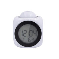 Projection Digital Temperature Weather LCD Snooze Clock Bell Alarm Display Backlight LED Projector Home Clock Timer