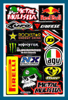 สติกเกอร์ METAL MULISHA Monster agv Red Bull PIRELLI สติกเกอร์แต่งรถ สำหรับรถมอเตอร์ไซค์ ติดรถยนต์ หมวกกันน็อค โลโก้  Stickersยอดฮิต จำนวน 1 แผ่น