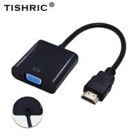 TISHRIC HDMI-compatible TO VGA Adapter 1080P Digital TO Analog Audio Converter Male To Famale For PC Laptop TV Box Projector Adapters