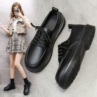 CODai424839 Kasut Wanita S Gaya British Gaya Baru Pelajar Korea Versi S Jk Asas Retro Hitam Kulit Kecil Semua Padan Jari Bulat Jepun/x British Style New Student Korean Version Women S Shoes Jk Basic Retro Black Small Leather All-Match Japanese Round Toe