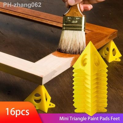 16pcs Mini Paint Stands Tool Triangle Paint Pads Feet for Woodworking Carpenter Woodworking Accessories