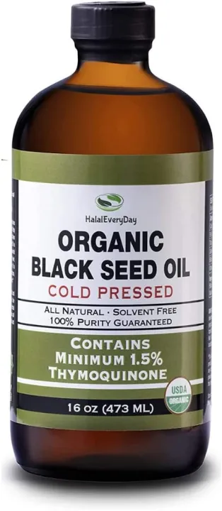 Organic Pure Black Seed Oil USDA Cold Pressed 16oz Thymoquinone Turkish ...