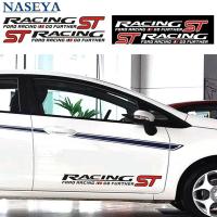 2pcs รถจัดแต่งทรงผม ST RACING กีฬาไปไกลขึ้นรถสติ๊กเกอร์สำหรับ Ford โฟกัสเฟียสต้า Mondeo KUGA