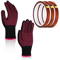 [HOY] Heat Resistant Gloves And 3 Rolls 10Mm X33M 108Ft Heat Press Tape Heat Proof Gloves Glove Thermal Tape Sublimation Tape