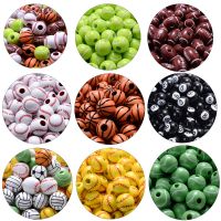 iYOE Mix Acrylic/Wooden Spacer Beads Sport Ball Tennis Basketball Rugby Beads For Jewelry Making Accessories DIY Supplies