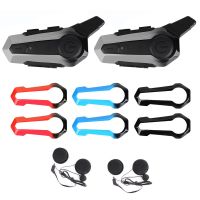 2Pcs Motorcycle Bluetooth Helmet Intercom Universal Interphone Headset with Noise Reduction