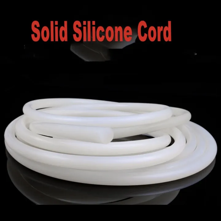 Solid Silicone Cord Bar Dia 1mm 18mm White Rubber Gasket Trim Round