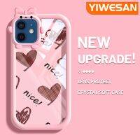 YIWESAN เคสสำหรับ iPhone 12 iPhone 12 Pro Max,เคสน่ารักลายการ์ตูนช็อคโกแลตรูปหัวใจสวยงามปลอกเคสโทรศัพท์โปร่งใสโปร่งใสกันกระแทกนิ่มเรียบง่าย