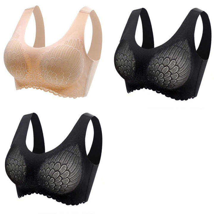 2021Dropshipping 3pcs Latex Bra Seamless Bras For Women plus size Bralette Top women bra 2021 Push Up Bralette With Pad Vest Top Bra