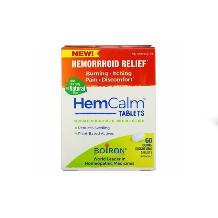Boiron, HemCalm Tablets, Hemorrhoid Relief, Unflavored, 60 Quick