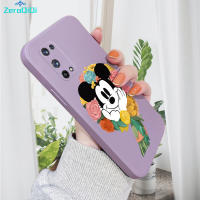 ZeroQiQi เคสโทรศัพท์สำหรับ Realme X7 Pro Realme X7 Pro 5G เคสมิกกี้เมาส์พวงมาลัยลายการ์ตูนเคสโทรศัพท์เคสป้องกันทนแรงกระแทกกล้องคลุมทั้งหมดของเหลวทรงสี่เหลี่ยมดั้งเดิม