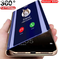 Honor 90Lite 2023ฝาครอบกระจกสมาร์ทสำหรับ Honor X9a 5G HonorX9a X9 4G 2023 5G X9 4G 5G ตัวยึดเคสหนังพลิกได้กรอบกันกระแทกฝาหลังเคสปกป้องโทรศัพท์