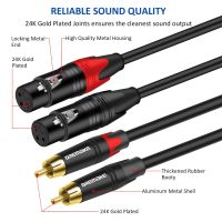 DREMAKE สายออดิโอเป็น XLR RCA ดูเอิ้ล RCA เสียบกับสายแพทช์สเตอริโอ XLR 3-Pin แบบคู่สายไมโครโฟน2 XLR ถึง2 RCA Hifi สายไฟตะกั่ว E15-20