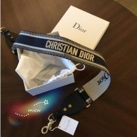 M.IEW สายคล้องไหล่ Dior Dior Presbyopia สีน้ำเงิน "Christian Dior" ผ้าแคนวาสปักหนึ่งไหล่ Messenger Belt Loop สายสะพายไหล่