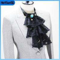 HOTSUN56 ลูกไม้ jabot ปกเสื้อปลอม ผ้าบางละเอียดมีระบาย อุปกรณ์เสริมเครื่องแต่งกาย คอปกมีระบาย สไตล์สตรีมพังค์ เสื้อครึ่งตัว ปกคอลูกไม้ เวทีและปาร์ตี้