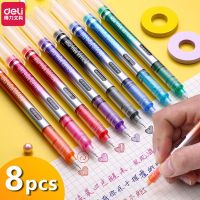 (Wowwww++) Deli ปากกาลูกลื่น ปากกา 0.5 มม 8 สี ปากกาสี กราฟฟิตี อุปกรณ์การเรียน Roller Ball Pen ราคาถูก ปากกา เมจิก ปากกา ไฮ ไล ท์ ปากกาหมึกซึม ปากกา ไวท์ บอร์ด