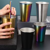 【YF】✇  350ml/500ml Beer Cup Cold Drinks Wine Metal Tumbler Mug for Camping