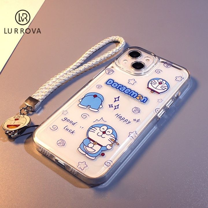 เคสโทรศัพท์สำหรับไอโฟน-iphone-14pro-max-14pro-14-max-14-13pro-max-13-pro-13-12pro-max-12-11pro-max-xr-xs-max-7-7plus-8-8plus-เคสโทรศัพท์ซิลิโคนลายการ์ตูนโดราเอมอนน่ารักพร้อมสายคล้องโดราเอมอน