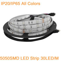 12โวลต์ DC 5เมตร SMD 5050หลอดไฟ LED Strip 30 Ledsm 150LEDs IP65กันน้ำเทปที่มีความยืดหยุ่นสีขาวอบอุ่นสีขาวสีฟ้าสีเขียวสีแดง Rgb สี