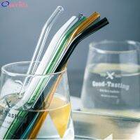 5pcs Handmade Glass Straight Pipet Tubularis Snore Piece Tube Color Herbruikbare Creative Stirring Rod Juice Drink Curved Straws