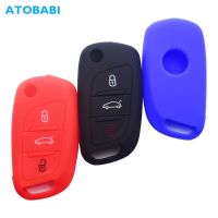 fgjfykjd Silicone Car Key Cases 3 Buttons Folding Remote Fobs Shell Protector Cover For Peugeot 207 307 308 For Citroen C2 C3 C4 C5 C6 C8