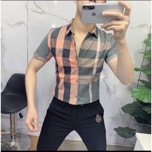 Áo Sơ Mi Nam Nữ , Áo Sơ Mi Cộc Tay Kẻ Sọc Caro B B R Các Mẫu , Chất Vải Mềm  Mịn, Thoáng Mát | Lazada.Vn