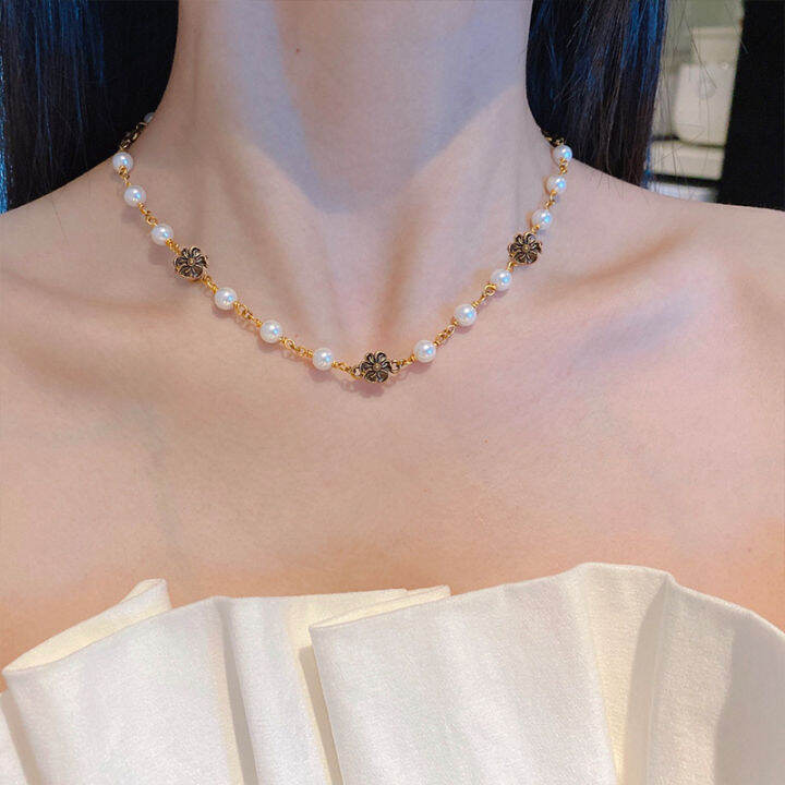 2021-new-fashion-brand-women-natural-pearl-vintage-necklace-flowers-copper-punk-choker-choker-banquet-party-luxury-jewelry-gift