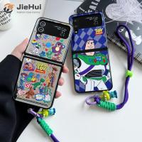 JieHui สำหรับ S amsung Z Flip5 /z Flip4 /z Flip3กระจก Toy S TORY แฟชั่นกรณีโทรศัพท์