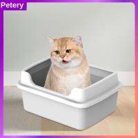 Peetery ถาดทรายแมวแมวทนทานห้องน้ำถอดออกได้ทำความสะอาดง่ายมีกรอบถาดชำระลูกแมวสำหรับกระต่ายสัตว์เลี้ยงขนาดเล็ก