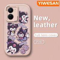 YIWESAN เคสสำหรับ VIVO Y16 Y35 5G Y56 5G เคสการ์ตูนโชคดี Kuromi บางดีไซน์ใหม่เคสโทรศัพท์มีลายนุ่มหนังฝาปิดด้านหลังเลนส์เต็มรูปแบบเคสป้องกันกล้องกันกระแทก