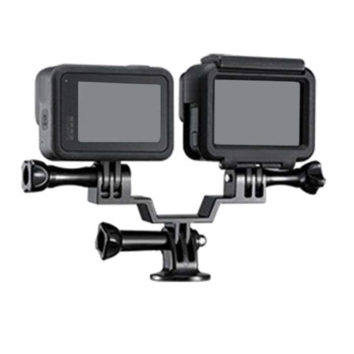 camera-holder-bracket-double-stand-mount-tripod-adapter-expansion-for-go-pro-hero-10-9-8-7-6-sports-camera-accessories