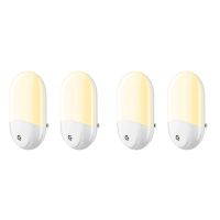 4PCS LED Wall Plug-in Night Light Lamp with Automatic Light Sensor Soft Warm White / Electric Outlet Plug()