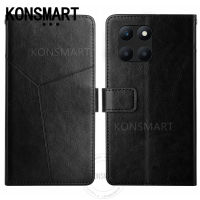 KONSMART กระเป๋าเงินแบบกลับด้านได้เคสสำหรับ HONOR X6A X5บวก X5 X9A 90 Lite HUAWEI P60 Pro ที่ใส่บัตรหรูหราหนัง PU นิ่ม Honorx6a เคสโทรศัพท์