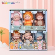 uowuaka 3.5inch Cute Sleeping Baby Doll Reborn BJD Up Movable Joints Girl