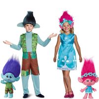 Boys Trolls Branch Costume Girls Trolls Poppy Cosplay Halloween Costume Kids Purim Carnival Outfit