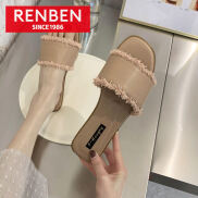 Renben Dép xăng đan đi biển chống trượt hình gấu dễ thương cho nữ có mũi