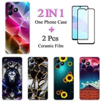 2ใน1สำหรับ C51 Realme เคสโทรศัพท์ TPU น่ารักที่มีหน้าจอเซรามิกสองชิ้น