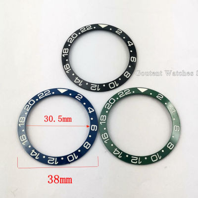 38mm Super Luminous Watch Bezel Insert Blackbluegreen Ceramic Bezel Insert Watch Parts Fits For 40mm GMT Watches