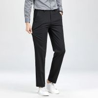 TOMMY Tommy Mens Casual Pants Summer Mens Pants Nine Points Casual Trousers Anti-Wrinkle Straight Pants Micro-Elastic Trendy Men