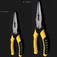 QZ-Needle Nose Pliers Chrome Vanadium Steel Tiger Skin Handle Wire Cutter 6 8 Inch Wire Cutter Combination Stripping Plier Tools