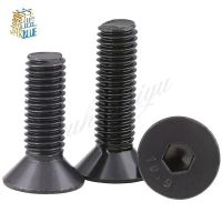 1-10pcs M6 M8 M10 M12 Flat Head Countersunk Head Black Grade 10.9 Carbon Steel Hex Head Cap Machine Screw Screw Nut Drivers